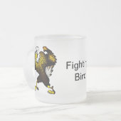 Cartoon vechtarend matglas koffiemok (Voorkant links)