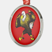 Cartoon vechtarend metalen ornament (Links)