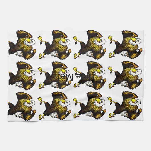 Cartoon vechtarend theedoek (Horizontaal)