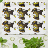 Cartoon vechtarend theedoek (Gevouwen)