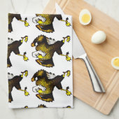 Cartoon vechtarend theedoek (Quarter Fold)