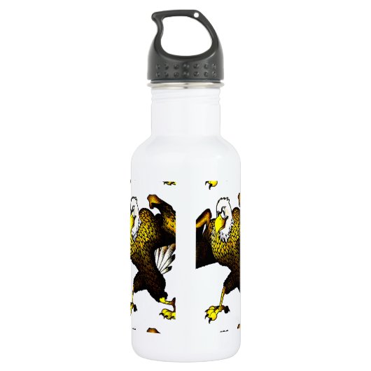 Cartoon vechtarend waterfles  (Achterkant)