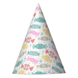 Cartoon, veelkleurige feestsnoepjes feesthoedjes