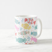 Cartoon, veelkleurige feestsnoepjes koffiemok (Voorkant rechts)