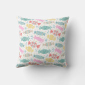 Cartoon, veelkleurige feestsnoepjes kussen (Achterkant)