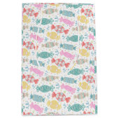 Cartoon, veelkleurige feestsnoepjes medium cadeauzakje (Voorkant)