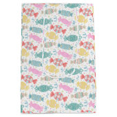 Cartoon, veelkleurige feestsnoepjes medium cadeauzakje (Achterkant)