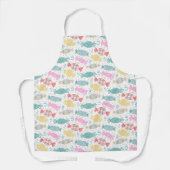 Cartoon, veelkleurige feestsnoepjes schort (Voorkant)