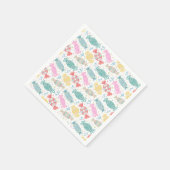 Cartoon, veelkleurige feestsnoepjes servet (Hoek)