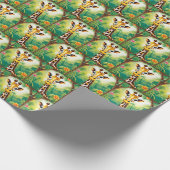 Cartoon Verjaardag Giraffe Cadeaupapier (Hoek)