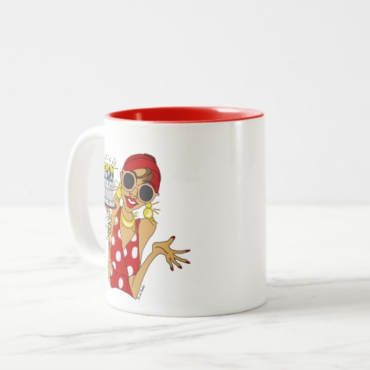 Cartoon Verjaardag Mok (Voorkant links)