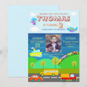 Cartoon Verjaardag personaliseren RSVP Kaart (Voorkant / Achterkant)