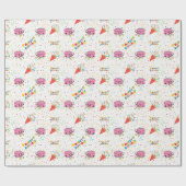 Cartoon verjaardagsfeest inpakpapier (Vlak)