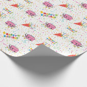 Cartoon verjaardagsfeest inpakpapier (Hoek)