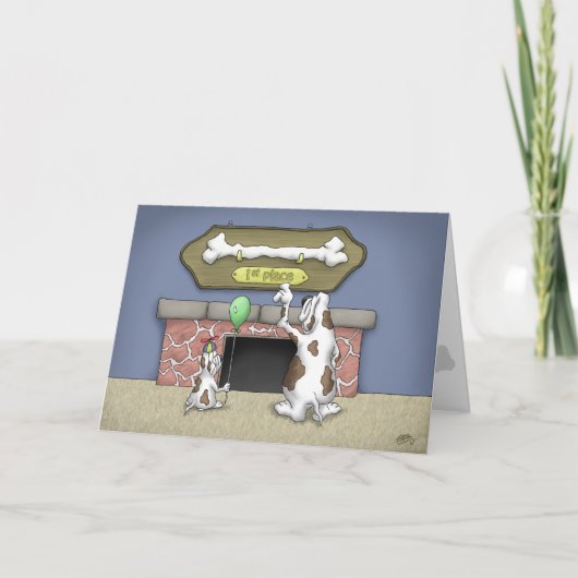 Cartoon Verjaardagskaarten: Honden Dag Kaart (Voorkant)