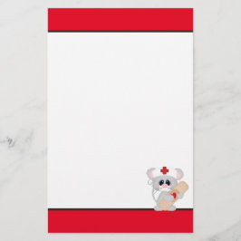 Cartoon Verpleegkundige Muis leuk briefpapier