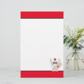 Cartoon Verpleegkundige Muis leuk briefpapier (Staand voorkant)