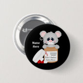 Cartoon Verpleegmuis toevoegen naamknop Ronde Button 5,7 Cm (Voorkant /achterkant)