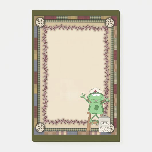 Cartoon Verpleegster Kikker Post-it-notes Post-it® Notes (Voorkant)