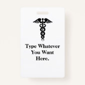 Cartoon verpleegster met injectiespuitje past het  badge (Achterkant)