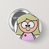 Cartoon verpleegster ronde button 5,7 cm (Voorkant /achterkant)