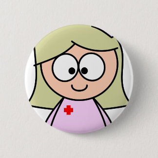 Cartoon verpleegster ronde button 5,7 cm