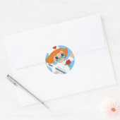 Cartoon verpleegster ronde sticker (Envelop)