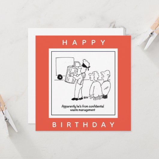 Cartoon Vertrouwelijk afvalbeheer Kaart (Voorkant / Achterkant in situ)