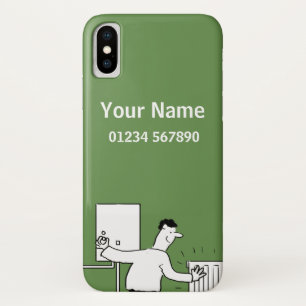 Cartoon verwarmings- en leidingthema iPhone x hoesje