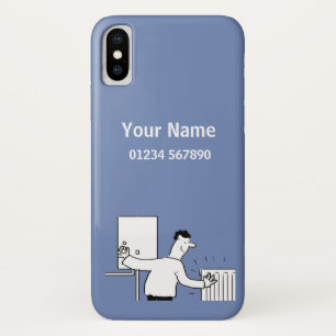 Cartoon verwarmings- en leidingthema iPhone x hoesje