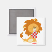 Cartoon Verzadigde Leeuw koelkastmagneet Magneet (Voorkant / Achterkant)