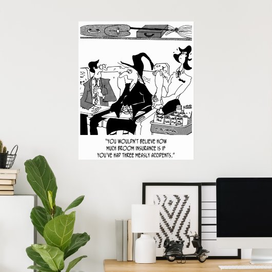 Cartoon verzekering 5221 poster (Thuiskantoor)