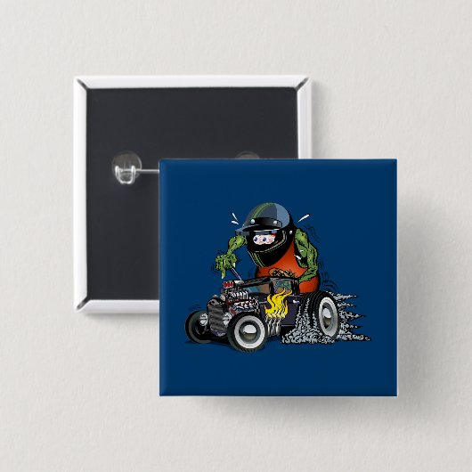 Cartoon Vierkante Button 5,1 Cm (Voorkant /achterkant)