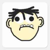 cartoon vierkante sticker (Voorkant)