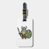 Cartoon Viking Bagagelabel (Voorkant verticaal)