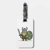 Cartoon Viking Bagagelabel (Achterkant verticaal)