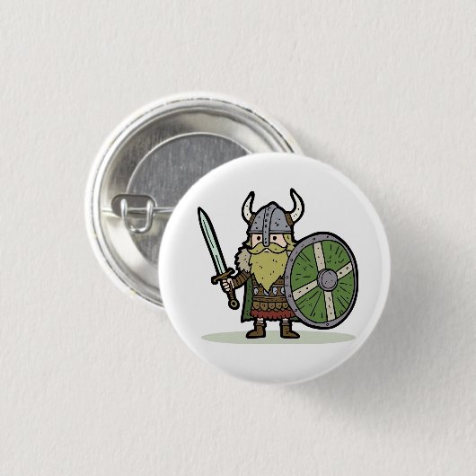 Cartoon Viking Botton Pin Ronde Button 3,2 Cm (Voorkant /achterkant)
