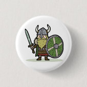 Cartoon Viking Botton Pin Ronde Button 3,2 Cm (Voorkant)