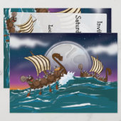 Cartoon Viking invasievloot Kaart (Voorkant / Achterkant)