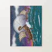 Cartoon Viking invasievloot Legpuzzel (Verticaal)
