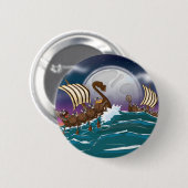 Cartoon Viking invasievloot Ronde Button 5,7 Cm (Voorkant /achterkant)