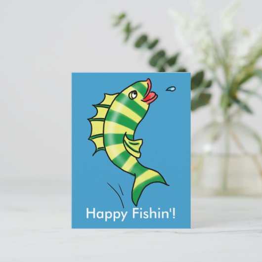 Cartoon — Vis Briefkaart (Staand voorkant)