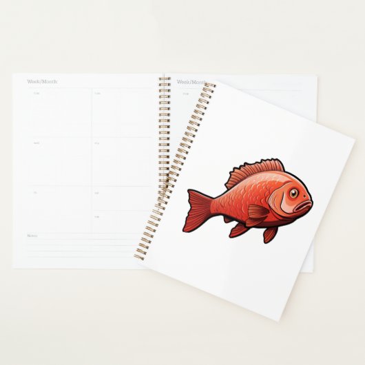 Cartoon vis illustratie planner (Display)