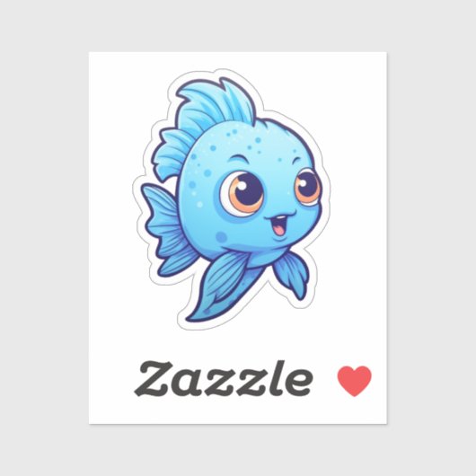 Cartoon vis illustratie sticker (Vel)