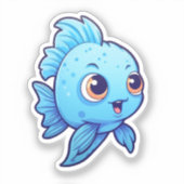 Cartoon vis illustratie sticker (Voorkant)