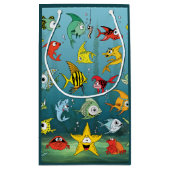 Cartoon vis onderwater 2 klein cadeauzakje (Achterkant)