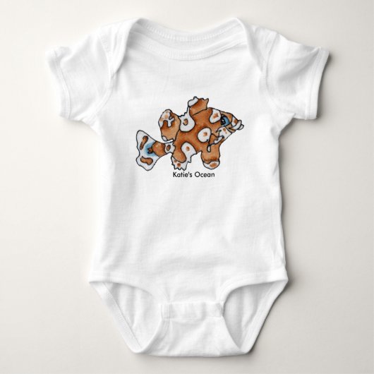 Cartoon Vis Persoonlijke pasgeboren Baby Romper (Voorkant)