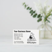 Cartoon Visitekaartje bouwbenodigdheden (Staand voorkant)