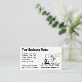 Cartoon Visitekaartje loodgietersdiensten (Staand voorkant)