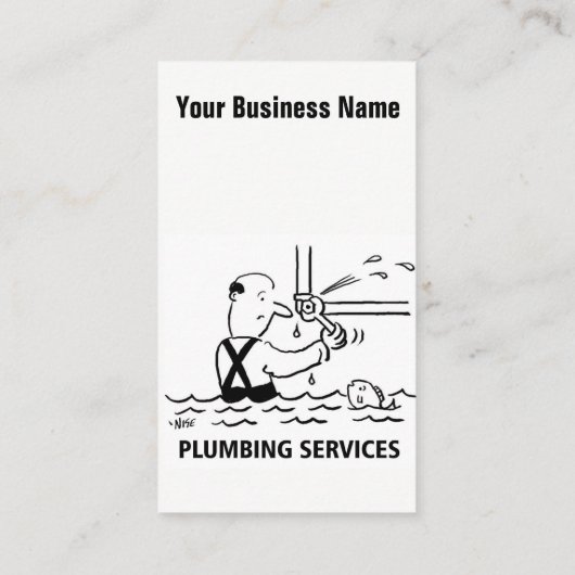 Cartoon Visitekaartje loodgietersdiensten (Achterkant)